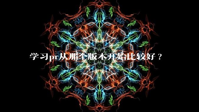 学习pr从那个版本开始比较好?