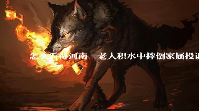 怎么看待河南一老人积水中摔倒家属投诉民警未搀扶?